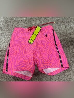 Tucann Mens premium swim shorts electric zebra